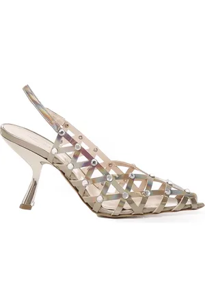 ALCHIMIA Sko, Dame, , 39 EU, Læder, Metallic Læderpumps med Asymmetrisk Hæl