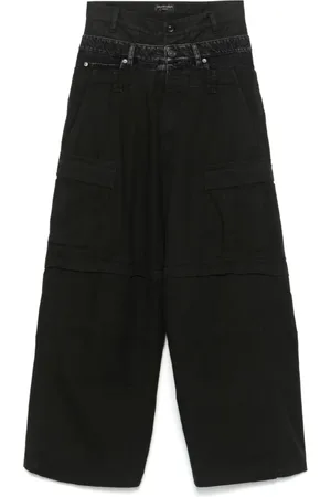 Balenciaga Bukser, Herre, Sort, S, Sorte bukser med frontknap