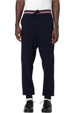 Thom Browne Bukser, Herre, Blå, XL, Blå Afslappet Fit Sweatpants