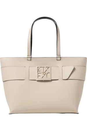Armani Exchange Taske, Dame, , ONE SIZE, Uld, Sort struktureret skuldertaske med spænde