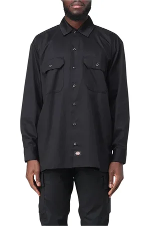Dickies Skjorte, Herre, Sort, M, Bomuld, Klassisk Fit Arbejdsskjorte