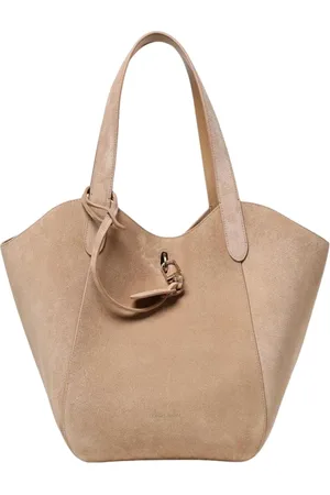Giorgio Armani Taske, Dame, , ONE SIZE, Uld, Ruskind Tote Taske Elegant Håndtaske