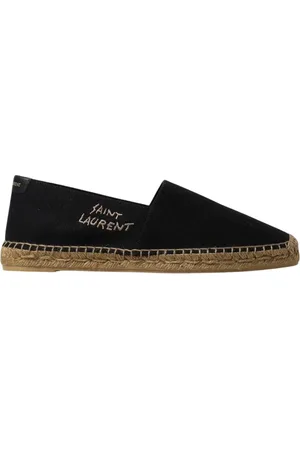 Saint Laurent Sko, Dame, Sort, 36 EU, Sort Broderede Espadriller Casual Stil