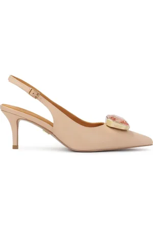 Kazar Sko, Dame, Lyserød, 38 EU, Uld, Elegant slingback pumps med smykkeapplikation