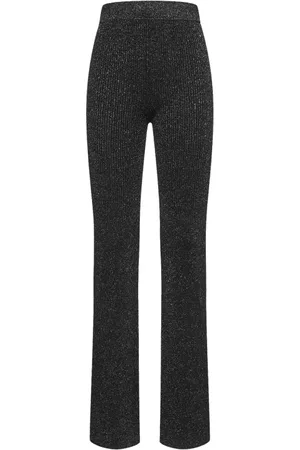 GCDS Bukser, Dame, Sort, S, Polyester, Sort Viskose Og Lurex Bukser