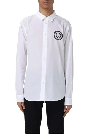 VERSACE Skjorte, Herre, Hvid, M, Uld, Hvid Skjorte Stilfuldt Statement Piece