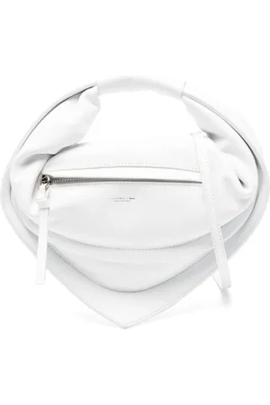 Federico Cina Taske, Dame, Hvid, ONE SIZE, Uld, Hvid Tote Taske med Lynlås Lukning