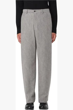 Giorgio Armani Bukser, Herre, Grå, M, Uld, Elegante uldbukser