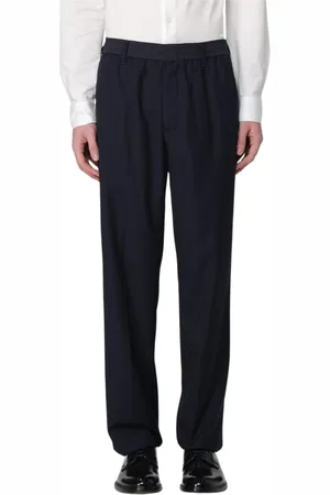Armani Exchange Bukser, Herre, Blå, W30, Uld, Marineblå Slim-Fit Tapered Bukser