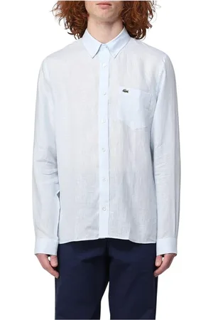 Lacoste Skjorte, Herre, Blå, 2XL, Uld, Navy Linen Skjorte Regular Fit