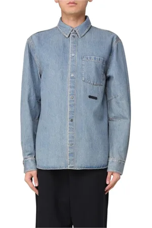 Helmut Lang Skjorte, Herre, Blå, M, Denim, Klassisk Denim Skjorte til Mænd