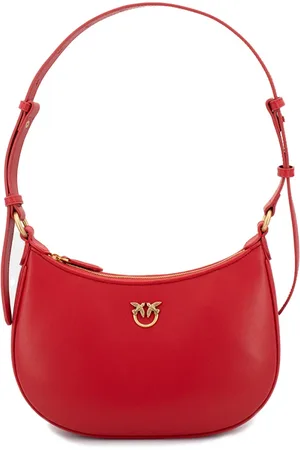 Pinko Taske, Dame, Rød, ONE SIZE, Uld, Love Birds Half Moon Taske