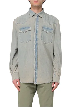 Dondup Skjorte, Herre, Blå, S, Denim, Denim Western Skjorte