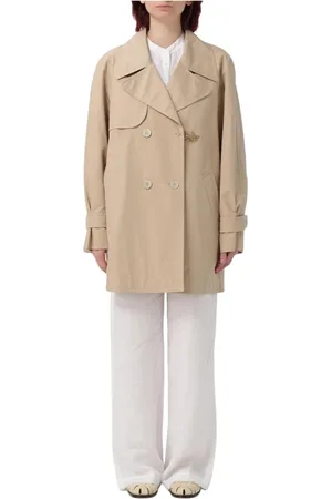 FAY Frakke, Dame, Gul, M, Bomuld, Hazel Double-Breasted Trench Coat
