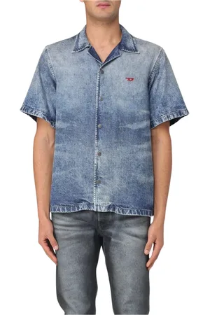 Diesel Skjorte, Herre, Blå, M, Denim, Blå Denim Skjorte Afslappet Pasform