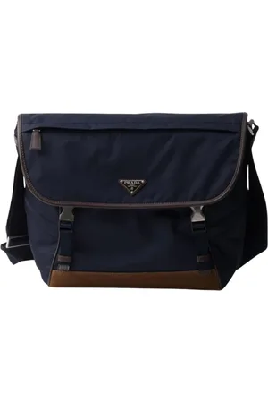Prada Taske, Herre, Blå, ONE SIZE, Uld, Blå Messenger Skuldertaske