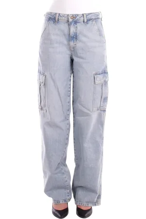 Guess Jeans, Dame, Blå, W25, Bomuld, Logo Baglomme Jeans med Lommer