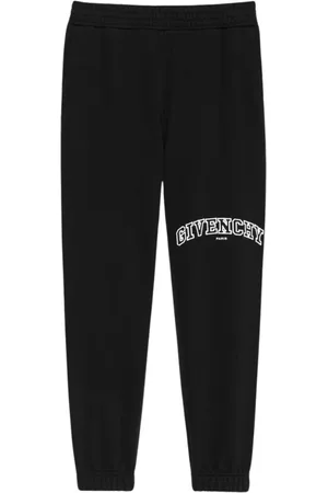 Givenchy Bukser, Herre, Sort, L, Uld, Logo Sweatpants Stilfulde Mænds Joggingbukser