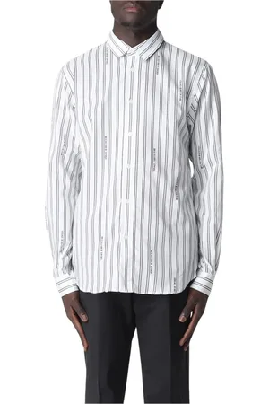 VERSACE Skjorte, Herre, Hvid, S, Bomuld, Hvid Stribet Skjorte Moderne Elegance