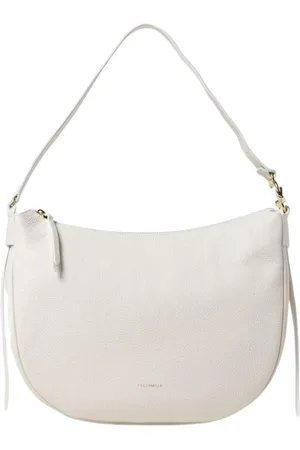 Coccinelle Taske, Dame, Hvid, ONE SIZE, Uld, HalfMoon Læder Skuldertaske