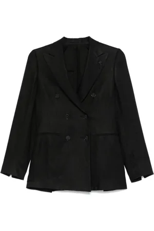 LARDINI Jakke, Dame, Sort, M, Sort dobbeltradet jakke med bagudluft