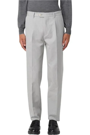 Brunello Cucinelli Bukser, Herre, Grå, 2XL, Elegante Grå Plisserede Bukser