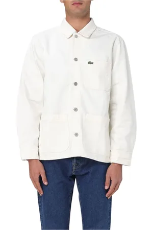 Lacoste Jakke, Herre, Hvid, L, Bomuld, Blå Bomuld Chore Coat Jakke