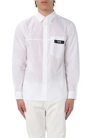 VERSACE Skjorte, Herre, Hvid, XL, Bomuld, Hvid Bomuldsskjorte Stilfuld Moderne Mand