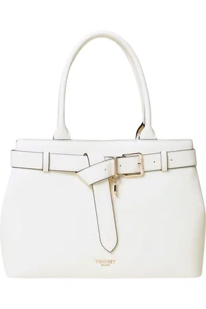 Twin-Set Taske, Dame, Hvid, ONE SIZE, Læder, Sort læder tote taske