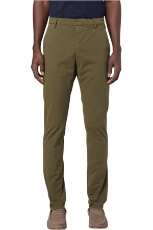 Dondup Bukser, Herre, Grøn, W30, Komfortable Chinos i Regular Fit
