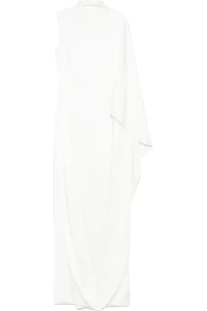 Stella McCartney Kjole, Dame, Hvid, XS, Hvid Højhalset Kjole med Frontslids