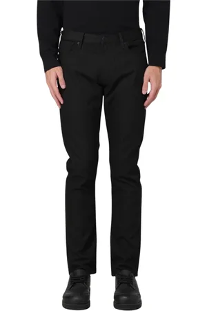 Emporio Armani Jeans, Herre, Sort, W33, Blå Straight Fit Jeans