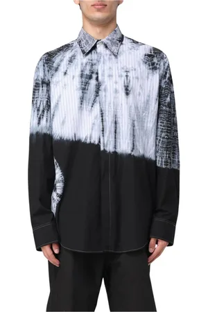 Msgm Skjorte, Herre, Flerfarvet, XL, Bomuld, Sort TieDye Skjorte til Mænd