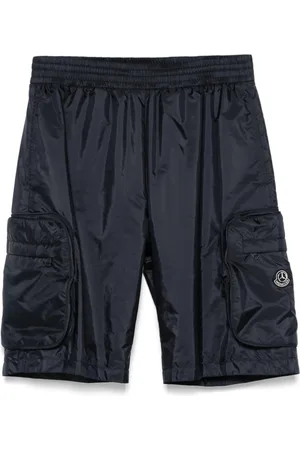 Moncler Shorts, Herre, Blå, S, Uld, Blå Elastisk Talje Shorts