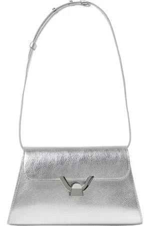 Coccinelle Taske, Dame, Grå, ONE SIZE, Uld, Metallic Læder Skuldertaske