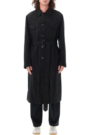 Maison Margiela Frakke, Herre, Sort, M, Bomuld, Vendbar Sort Trenchcoat Yderbeklædning Aw24