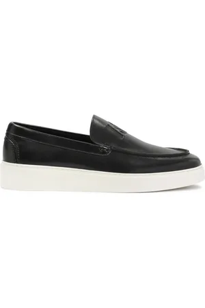 Kazar Sko, Herre, Sort, 40 EU, Læder, Sorte slip-on sneakers med hvid sål