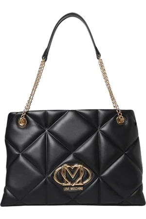 Moschino Taske, Dame, Sort, ONE SIZE, Uld, Quiltet Skuldertaske Med Kæderem