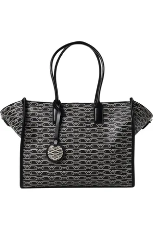 Emporio Armani Taske, Dame, Sort, ONE SIZE, Uld, Elegant Sort Logo Tote Taske