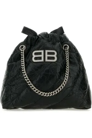 Balenciaga Taske, Dame, Sort, ONE SIZE, Uld, Sort Skuldertaske Crush Aw24