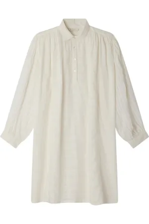 Mes Demoiselles Bluser & Skjorter, Dame, Hvid, XS, Bomuld, Beige Bomuld Patchwork Skjorte