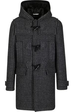 VALENTINO Frakke, Herre, Sort, S, Uld, Grå Uldfrakke Aw23 Stilfuld Behagelig