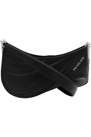 MUGLER Taske, Dame, Sort, ONE SIZE, Uld, Sort Spiral Curve Skuldertaske