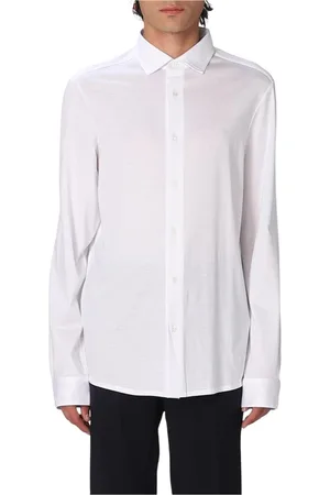 Emporio Armani Skjorte, Herre, Hvid, S, Hvid Strikskjorte til Mænd