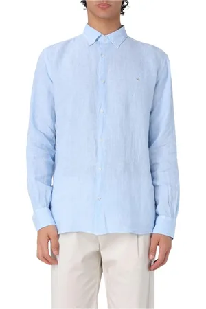 BROOKSFIELD Skjorte, Herre, Blå, 4XL, Linned, Klassisk Hvid Linnedskjorte