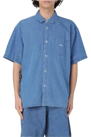 Obey Skjorte, Herre, Blå, M, Denim, Indigo Denim Skjorte Afslappet Pasform