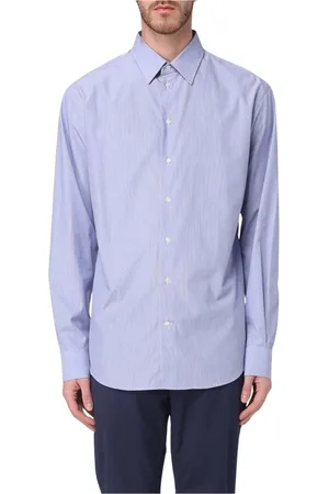Emporio Armani Skjorte, Herre, Blå, 2XL, Bomuld, Elegant Blå Skjorte