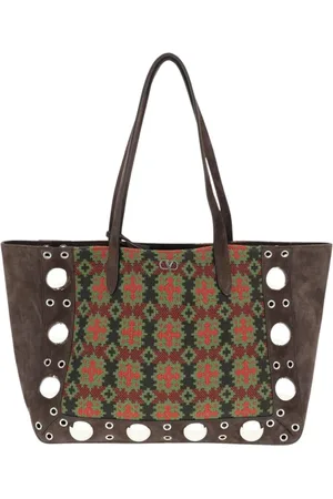 VALENTINO GARAVANI Taske, Dame, Brun, ONE SIZE, Uld, Brun Broderet Tote Taske