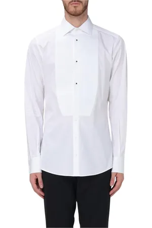 Dolce & Gabbana Skjorte, Herre, Hvid, L, Bomuld, Elegant Hvid Tuxedo Skjorte