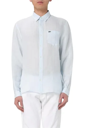 Lacoste Skjorte, Herre, Blå, 3XL, Uld, Blå Langærmet Skjorte